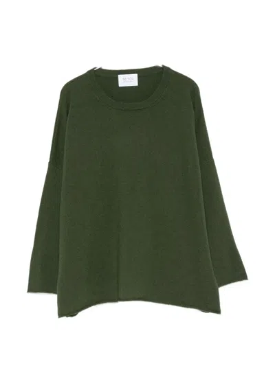 Beyou Round-neck Drop-shoulder Sweater In Multi