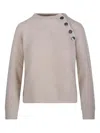 Beyou Shoulder-button Sweater In Brown