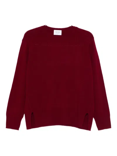 Beyou Side-split Cashmere Sweater In Red