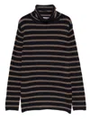 Beyou Striped Cashmere Sweater In Black