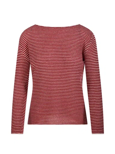 Beyou Striped Knitwear In Burgundy