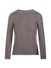 Beyou Striped-pattern Sweater In Brown