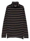 Beyou Striped Cashmere Sweater In Black