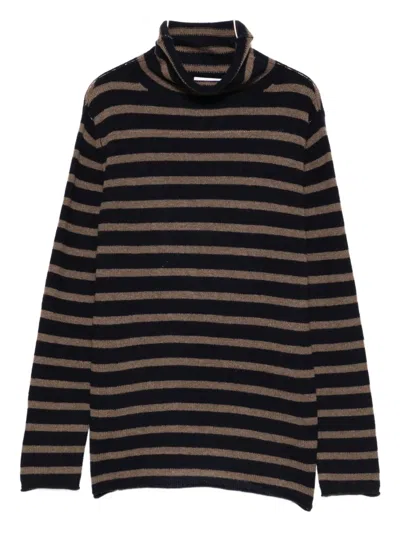 Beyou Striped Sweater In Brown