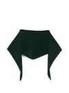 Beyou Triangular Knitted Scarf In Green