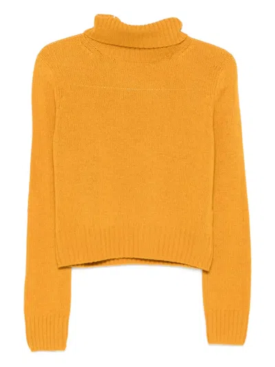 Beyou Rollkragenpullover Aus Kaschmir In Yellow