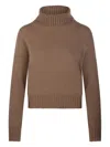 Beyou Turtleneck Cropp Sweater In Brown