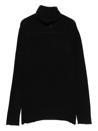 Beyou Turtleneck Ribbed Sweater In Black