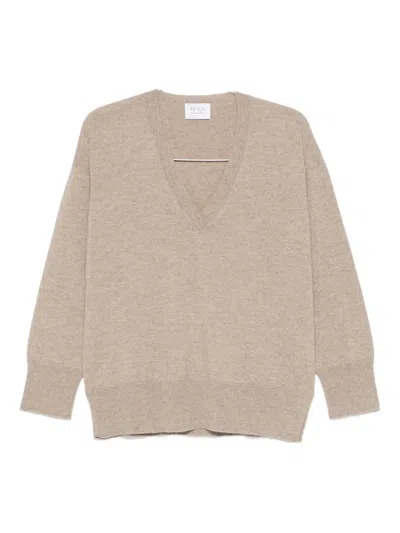 Beyou V-neck Sweater In Gray