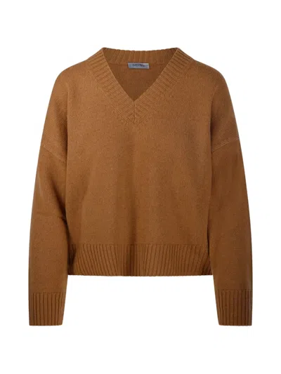 Beyou V-neck Sweater In Brown