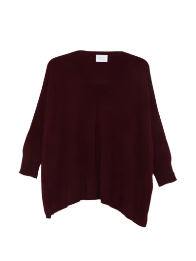 Beyou V-neck Sweater In Burgundy