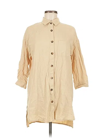 Pre-owned Beyove 3/4 Sleeve Button Down Shirt In Brown