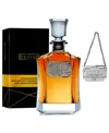 Bezrat Whiskey Decanter With 2 Lable Tags, Set Of 4 In Clear