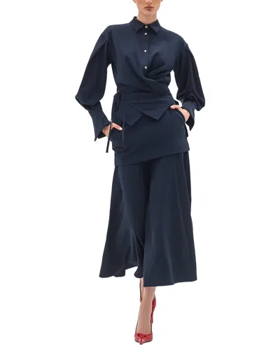 Bgl 2pc Blouse & Skirt Set In Blue