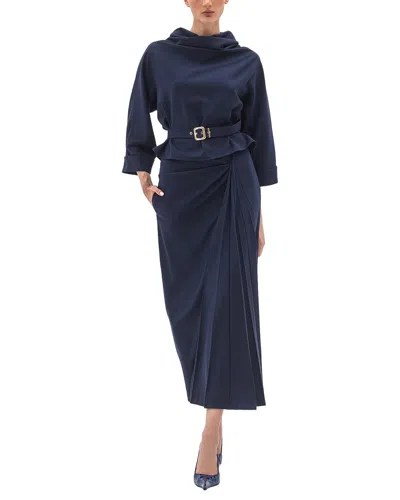 Bgl 2pc Blouse & Skirt Set In Blue