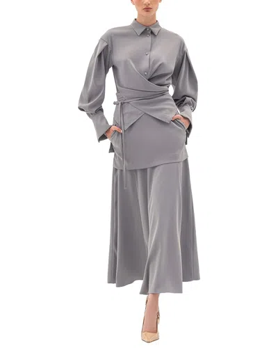 Bgl 2pc Blouse & Skirt Set In Gray