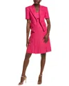 Bgl 2pc Linen-blend Blazer & Dress Set In Pink
