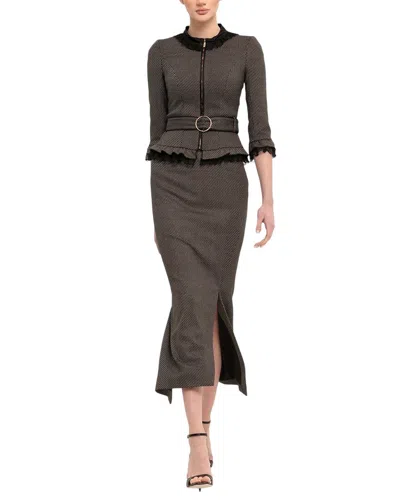Bgl 2pc Wool-blend Jacket & Skirt Set In Black