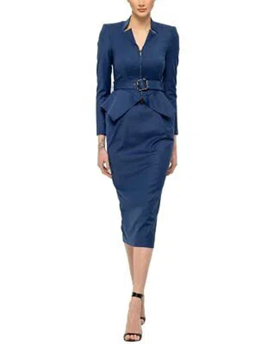 Pre-owned Bgl 2pc Wool-blend Jacket & Skirt Set Women's In Blue