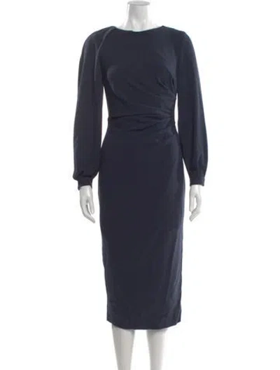 Pre-owned Bgl Bateau Neckline Knee-length Dress In Blue