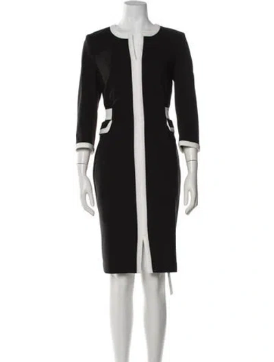 Pre-owned Bgl Colorblock Pattern Knee-length Dress In Black
