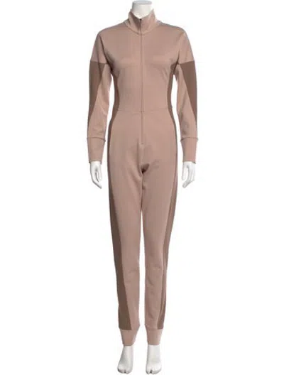 Pre-owned Bgl Colorblock Pattern Mock Neck Jumpsuit In Neutrals