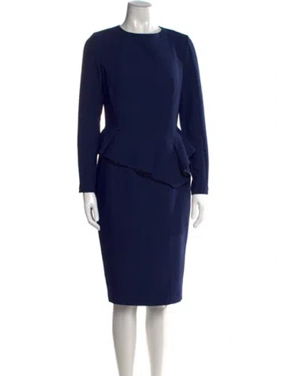 Pre-owned Bgl Crew Neck Knee-length Dress In Blue