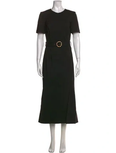 Pre-owned Bgl Crew Neck Midi Length Dress In Black