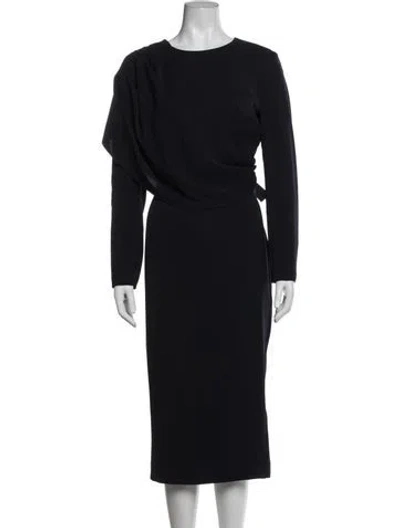 Pre-owned Bgl Crew Neck Midi Length Dress In Blue