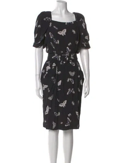 Pre-owned Bgl Floral Print Knee-length Dress In Black