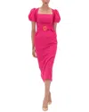 Bgl Linen-blend Midi Dress In Pink