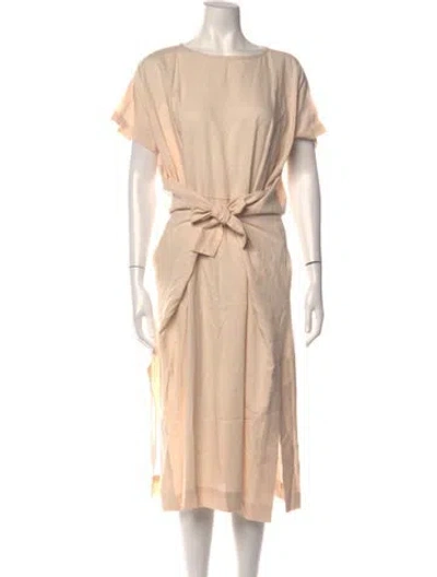Pre-owned Bgl Linen Midi Length Dress In Neutrals
