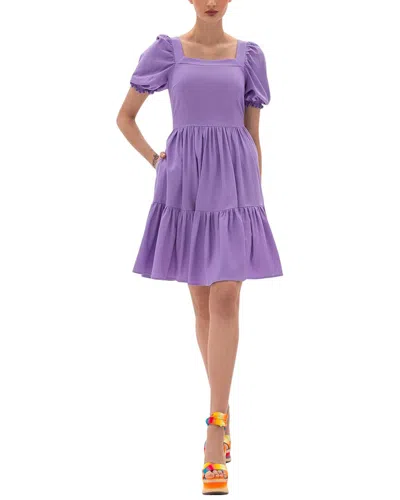 Bgl Linen-blend Dress In Purple