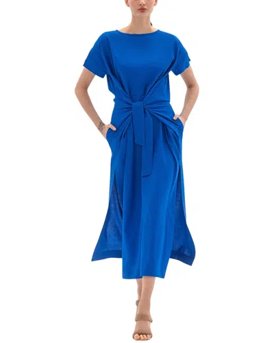 Bgl Linen-blend Midi Dress In Multi