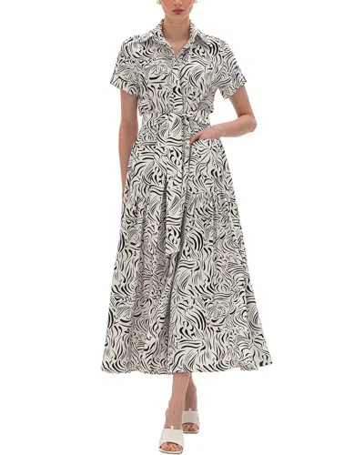 Bgl Linen-blend Midi Dress In Gray