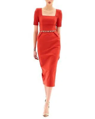Pre-owned Bgl Midi Dress Women's In Red & Coral