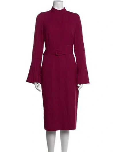 Pre-owned Bgl Mock Neck Knee-length Dress In Purple