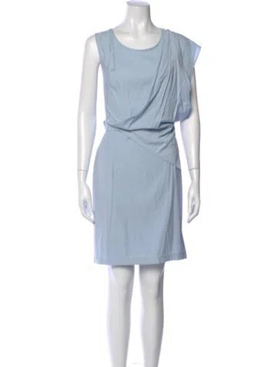 Pre-owned Bgl Scoop Neck Knee-length Dress In Blue