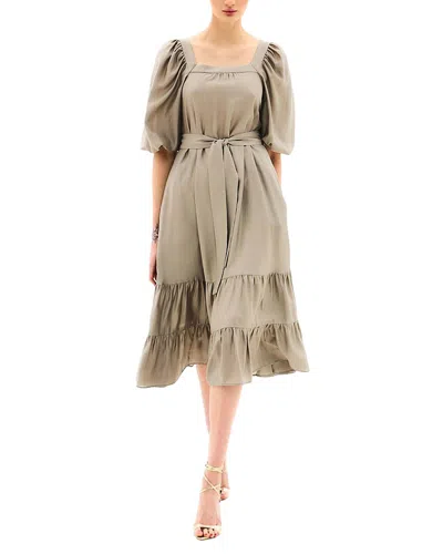 Bgl Silk-blend Midi Dress In Beige