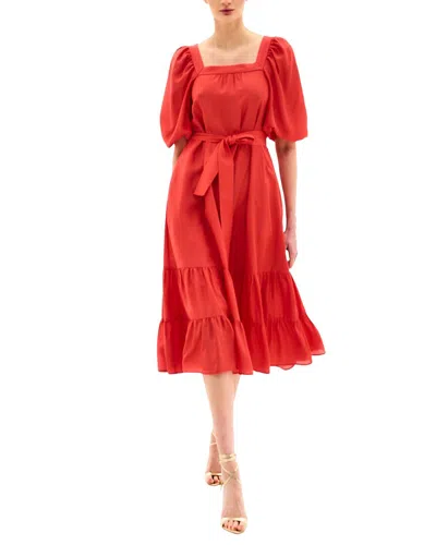 Bgl Silk-blend Midi Dress In Red
