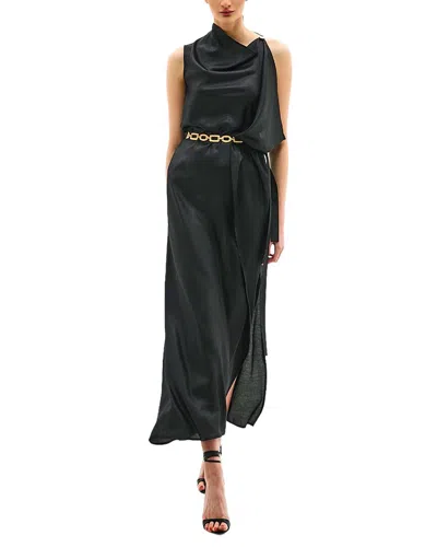 Bgl Silk-blend Midi Dress In Black