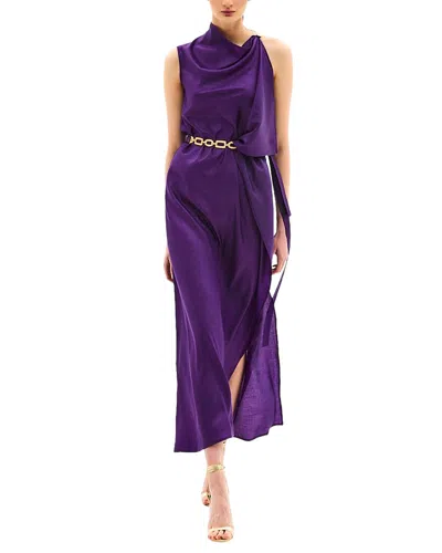 knee length dresses for ladies Bgl Linen-Blend Midi Dress, 4 / Red