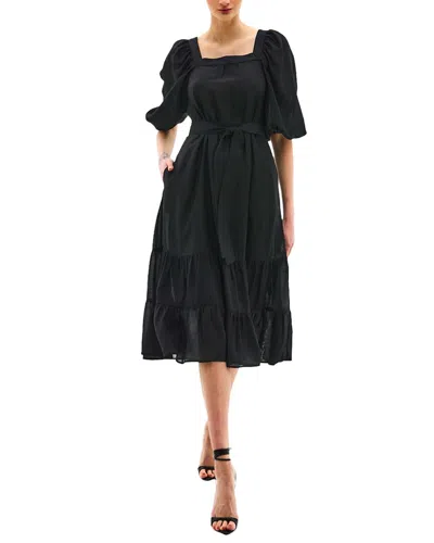 Bgl Silk-blend Midi Dress In Black