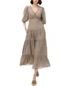 Bgl Silk-blend Midi Dress In Beige