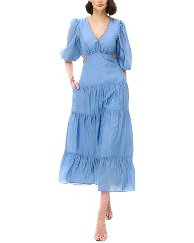 Bgl Silk-blend Midi Dress In Blue