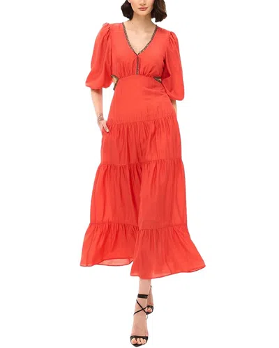 Bgl Silk-blend Midi Dress In Red