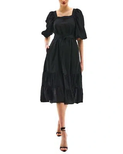 Pre-owned Bgl Silk-blend Midi Dress Women's In Black
