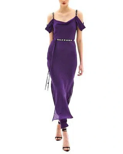 Pre-owned Bgl Silk-blend Midi Dress Women's In Purple