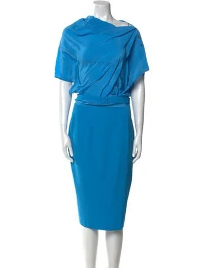 Pre-owned Bgl Silk Long Dress In Blue