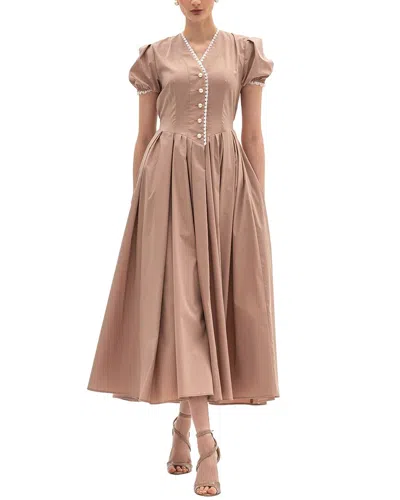 Bgl Sleeveless Midi Dress In Neutral